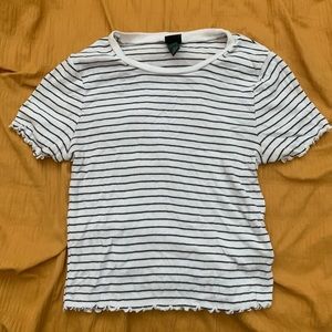 Small Black and White Striped Wild Fable Crop Top